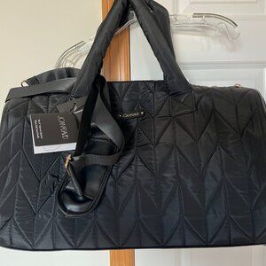 JOAN & DAVID Chevron Quilted Roll Duffle Bag NWT Size 21"